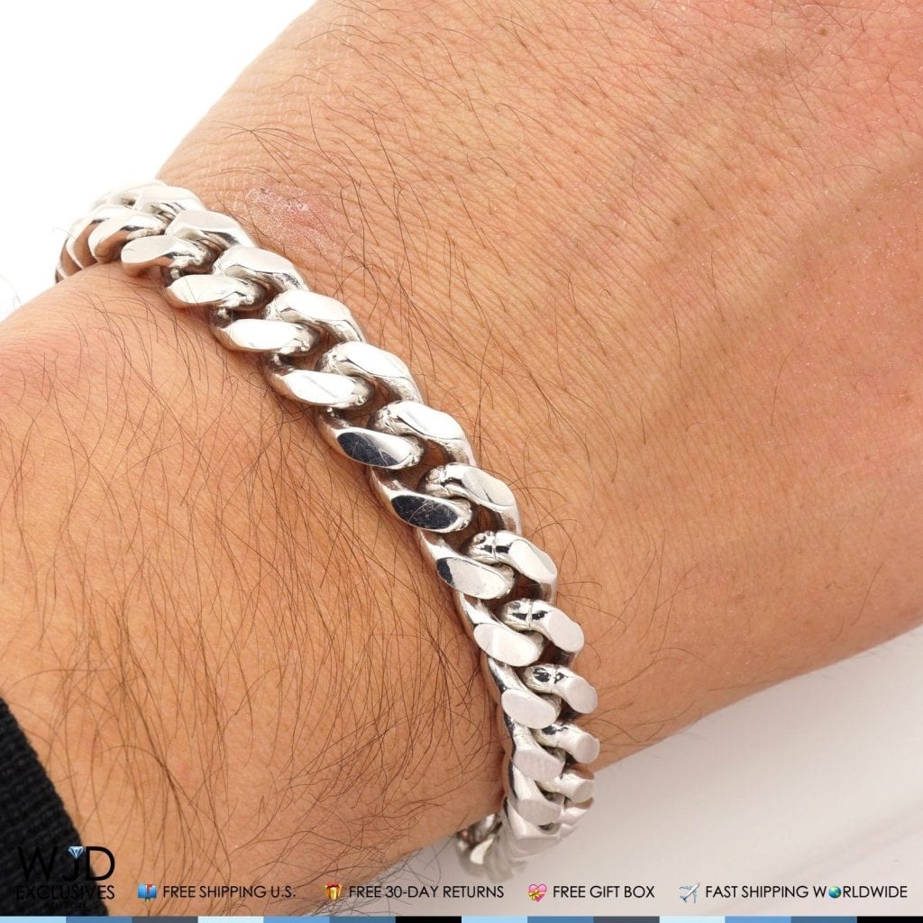 Sterling Silver 9.0 mm Miami Cuban Bracelet – La Rivière Jewelry