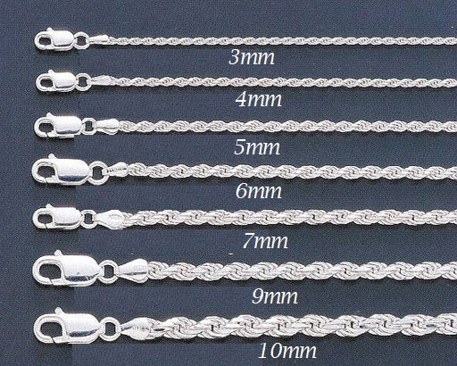 Sterling Silver 6mm Rope Chain – La Rivière Jewelry