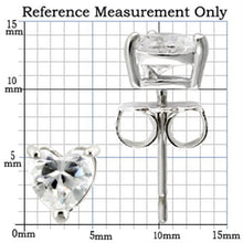 Charger l&#39;image dans la galerie, Silver Studs 925 Sterling Earrings Rhodium Women AAA Grade CZ Clear Heart (6mm)
