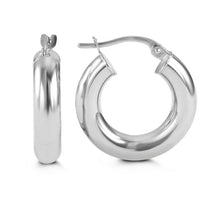 Load image into Gallery viewer, 10K YELLOW/WHITE/ROSE GOLD CLASSIC SHINY POLISHED ROUND HOOP EARRINGS, 4mm TUBE Size 10mm
