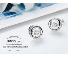 Charger l&#39;image dans la galerie, 925 Sterling Silver Circle Earrings Made with Crystal From Swarovski(R)-AAA-Zircon
