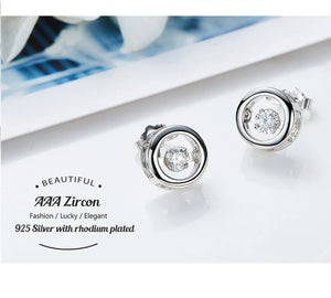 925 Sterling Silver Circle Earrings Made with Crystal From Swarovski(R)-AAA-Zircon