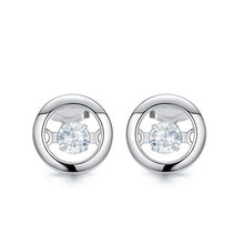 Charger l&#39;image dans la galerie, 925 Sterling Silver Circle Earrings Made with Crystal From Swarovski(R)-AAA-Zircon
