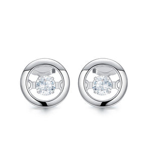 925 Sterling Silver Circle Earrings Made with Crystal From Swarovski(R)-AAA-Zircon