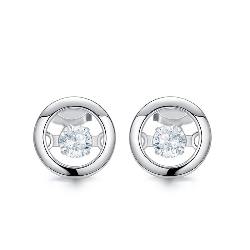 925 Sterling Silver Circle Earrings Made with Crystal From Swarovski(R)-AAA-Zircon