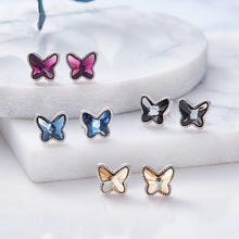 Charger l&#39;image dans la galerie, Silver 925 Butterfly Earrings Made with Sapphire Crystals From SWAROVSKI(R)
