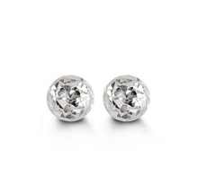 Load image into Gallery viewer, 10K WHITE GOLD CLASSIC BALL STUD Diamond Cut EARRINGS, ALL SIZES
