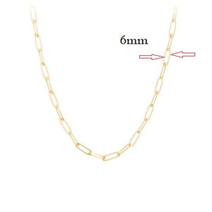 10k Gold 6.0mm Paper Clip Chain