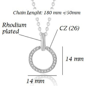 925 Sterling Silver Circle of Life Necklace Cubic Zirconium