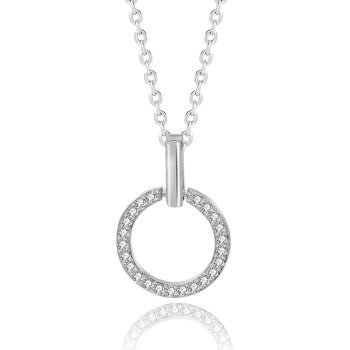 925 Sterling Silver Circle of Life Necklace Cubic Zirconium