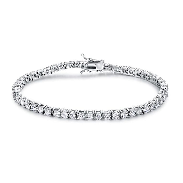 925 Silver Tennis Bracelet with AAA-Zircon