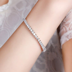 925 Silver Tennis Bracelet with AAA-Zircon