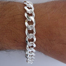 Charger l&#39;image dans la galerie, Sterling Silver 12.0 mm Flat Curb Bracelet
