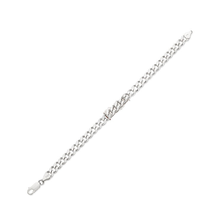 Sterling Silver 3.0 mm Flat Curb Bracelet