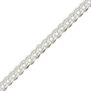 Sterling Silver 7.5 mm Flat Curb Bracelet