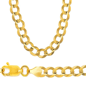 10k Gold 10.5mm Flat Curb Chain