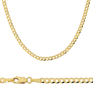 10k Gold 3mm Flat Curb Chain