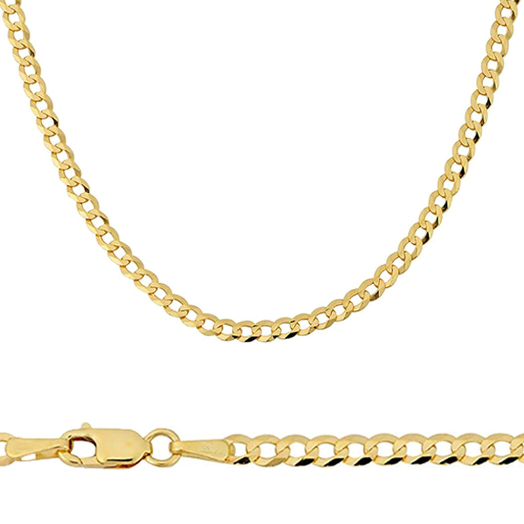 10k Gold 4mm Flat Curb Chain