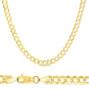 10k Gold 6mm Flat Curb Chain