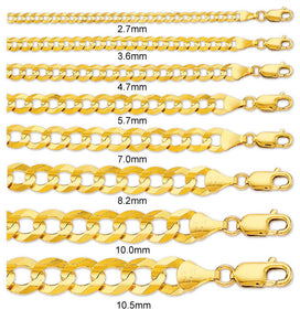 10k Gold 4mm Flat Curb Chain