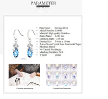 Charger l&#39;image dans la galerie, Stainless Steel Drop Earrings Made with Crystal from SWAROVSKI® London blue
