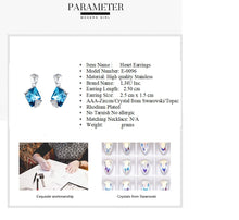 Charger l&#39;image dans la galerie, Stainless Steel Rectangle Earrings Made with Crystal from SWAROVSKI®-London Blue
