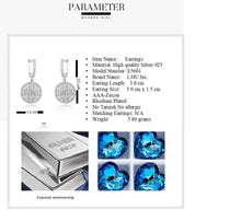 Charger l&#39;image dans la galerie, 925 Sterling Silver Round Earrings Made with AAA-Zircon
