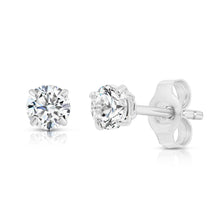 Load image into Gallery viewer, 10K SOLID WHITE GOLD CLASSIC ROUND Cubic Zirconium Stud EARRINGS-5mm-1.00ctw.
