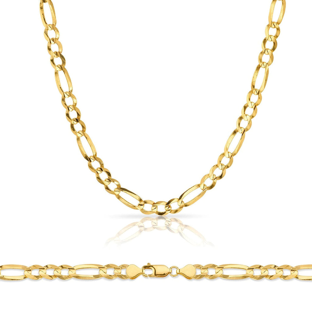 10k Gold 5.5mm Figaro Chain