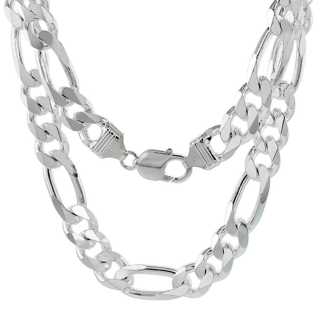 Sterling Silver 10.50 mm Figaro Chain