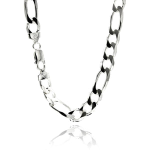 Sterling Silver 9 mm Figaro Chain