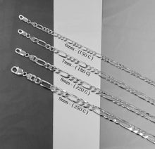 Charger l&#39;image dans la galerie, Sterling Silver 7 mm Figaro Chain
