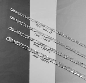 Sterling Silver 7 mm Figaro Chain