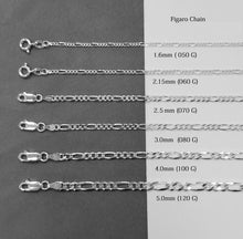 Charger l&#39;image dans la galerie, Sterling Silver 3 mm Figaro Chain
