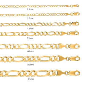 10k Gold 5.5mm Figaro Chain