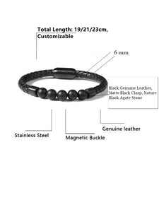 Fancy Stainless steel & Genuine Leather Bracelet