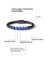 Charger l&#39;image dans la galerie, Fancy Stainless steel &amp; Genuine Leather Bracelet
