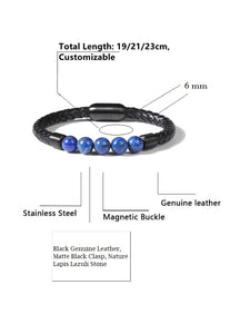 Fancy Stainless steel & Genuine Leather Bracelet