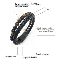 Fancy Stainless steel & Genuine Leather Bracelet