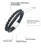 Charger l&#39;image dans la galerie, Fancy Stainless steel &amp; Genuine Leather Bracelet
