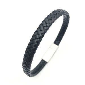 Fancy Stainless steel & Genuine Leather Bracelet