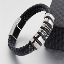 Charger l&#39;image dans la galerie, Fancy Stainless steel &amp; Genuine Leather Bracelet
