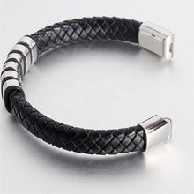 Charger l&#39;image dans la galerie, Fancy Stainless steel &amp; Genuine Leather Bracelet
