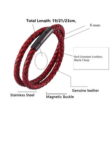 Fancy Stainless steel & Genuine Leather Bracelet