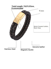 Load image into Gallery viewer, Fancy Stainless steel &amp; Genuine Leather Bracelet
