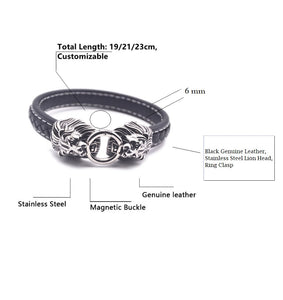 Fancy Stainless steel & Genuine Leather Bracelet