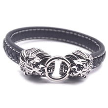 Charger l&#39;image dans la galerie, Fancy Stainless steel &amp; Genuine Leather Bracelet
