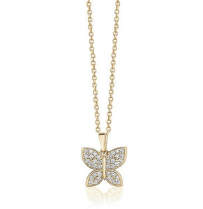 BUTTERFLY DIAMOND NECKLACE 14K Gold 0.18 ctw.