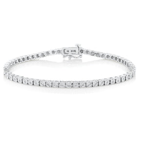 Four Prong Diamond Tennis Bracelet In 18K White/Yellow Gold (1.00 Ctw)