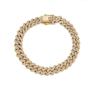 CUBAN LINK DIAMOND BRACELET DIAMOND 14K 8MM (1.50 Ctw)